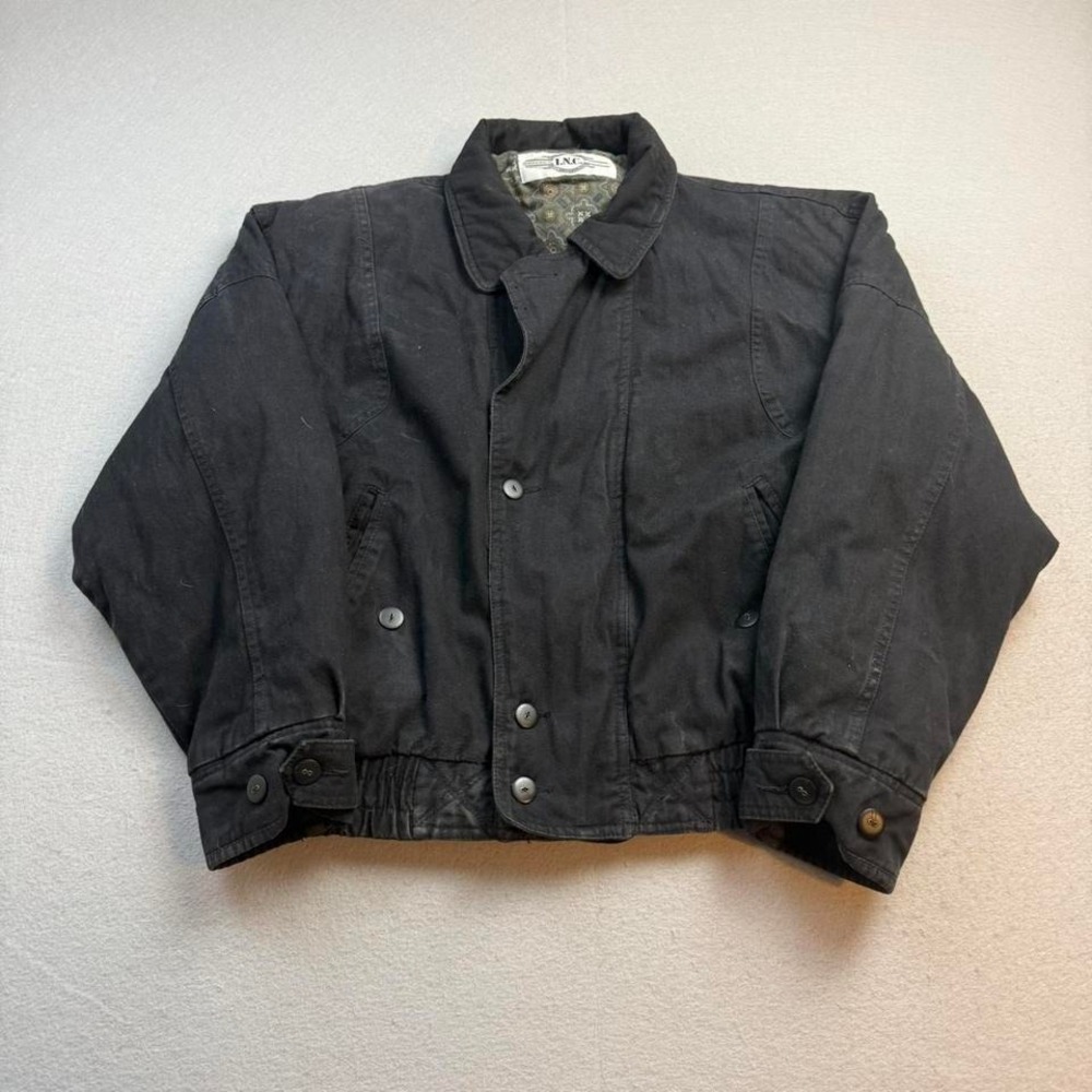 INC Black Cropped Jacket Pattern Lined Vintage Designer